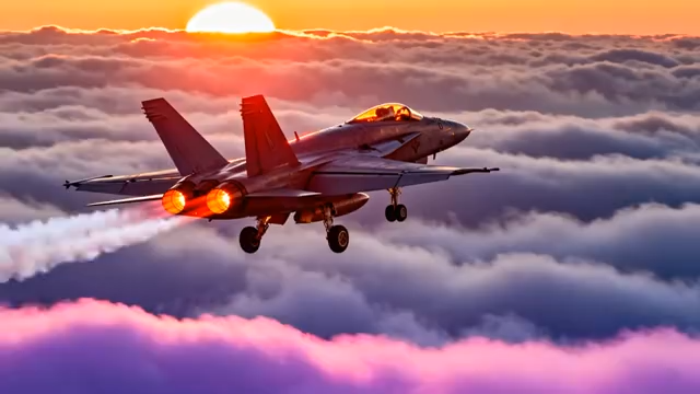 战斗机云端飞行画面638#横屏 