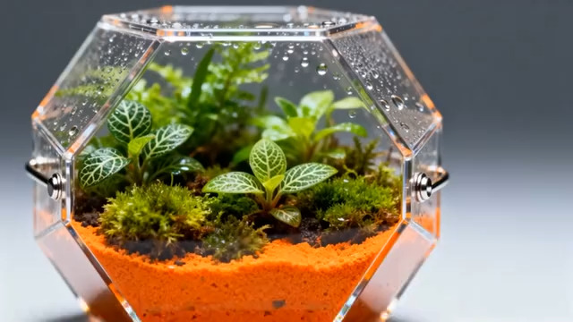  透明容器内的微型植物景观69#横屏 	 