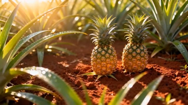  田间成熟菠萝特写1699#横屏 	 