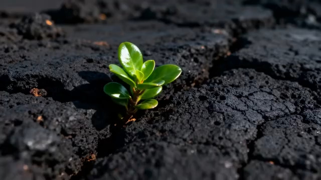  土壤中生长的嫩绿植物224#横屏 	 