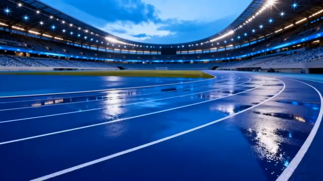  体育场跑道运动员跑步素材2197#横屏 	 - 