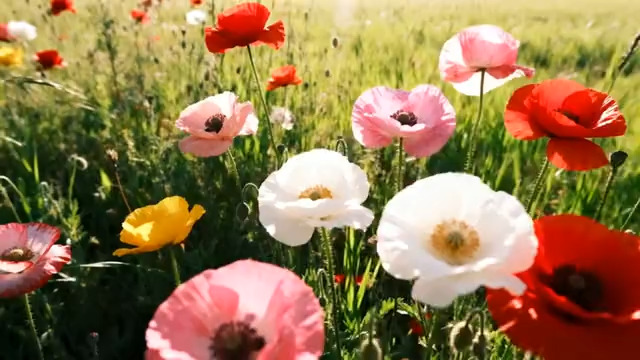  田野多彩花朵特写294#横屏 	 