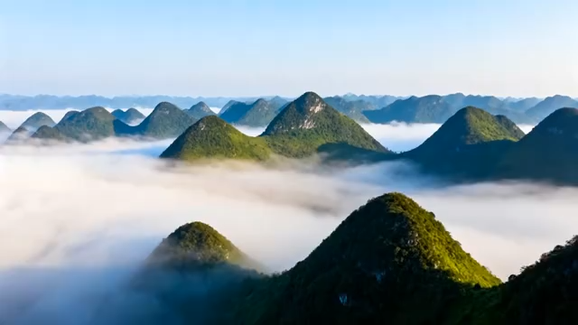 海中的连绵山脉景观3966#横屏 