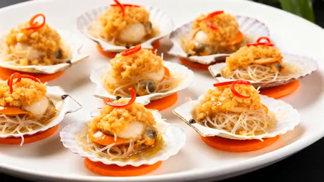  蒜蓉粉丝扇贝特写1219#横屏 	 