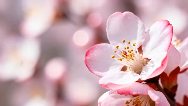  特写绽放的粉色花朵1587#横屏 	 