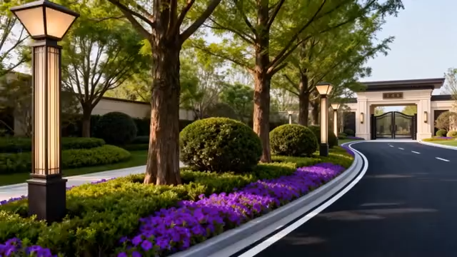 园林景观道路及大门素材96#横屏 