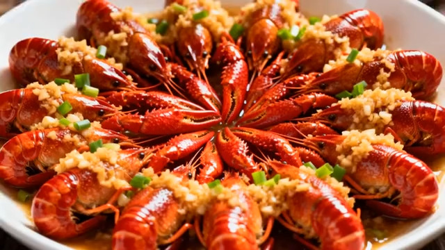  蒜蓉小龙虾特写素材1403#横屏 	 