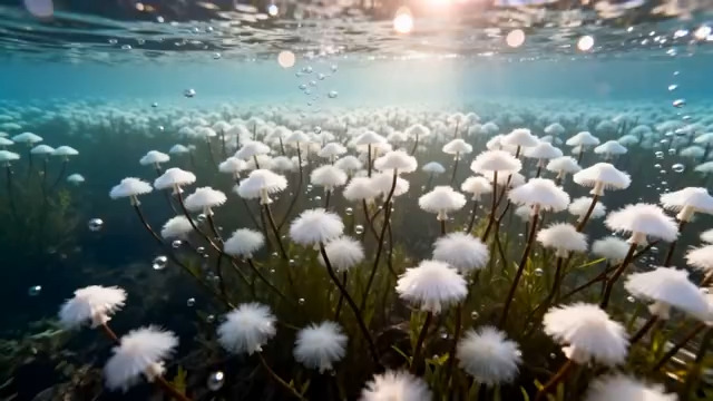  水下白色植物群全景1217#横屏 	 