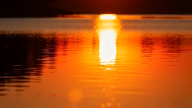  水面夕阳倒影景象472#横屏 	 