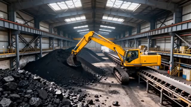  室内煤矿挖掘机作业场景2057#横屏 	 -