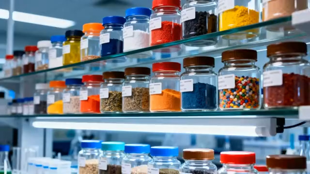  实验室瓶罐内的多彩样品3048#横屏 	 