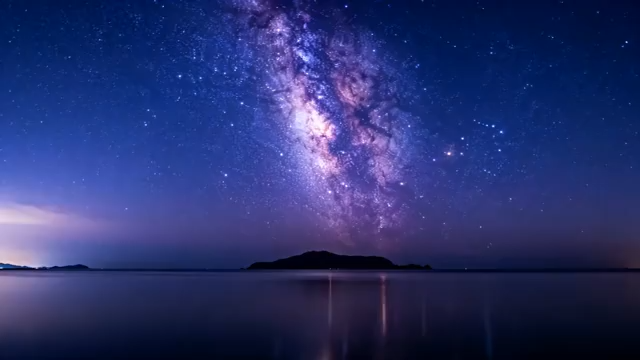 夜空下的银河与宁静湖面2682#横屏 