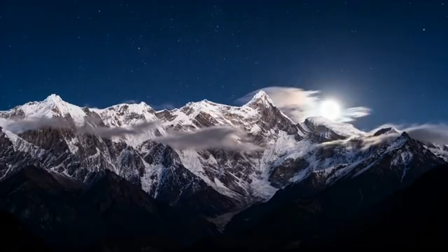 山月夜全景素材399#横屏 