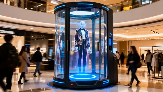  商场内的虚拟模特展示装置2046#横屏 	 