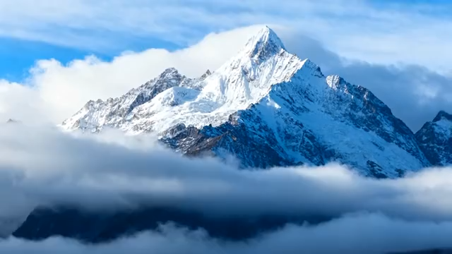 雪山云海自然风光1131#横屏 