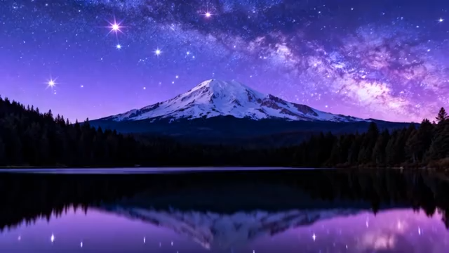 雪山星空湖泊自然风光29#横屏 