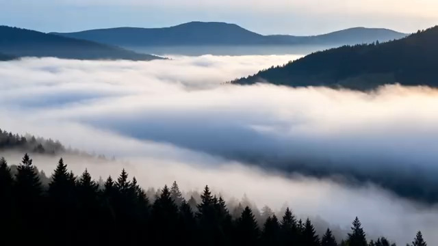  山间云海森林风景1415#横屏 	 