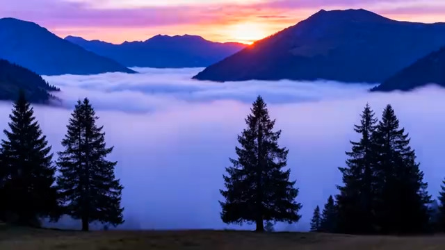  山间云海日出自然风光(1)2188#横屏 	 