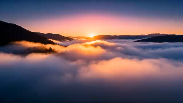  山间云海日出景观1150#横屏 	 