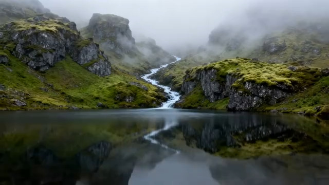  山间溪流自然风光2983#横屏 	 