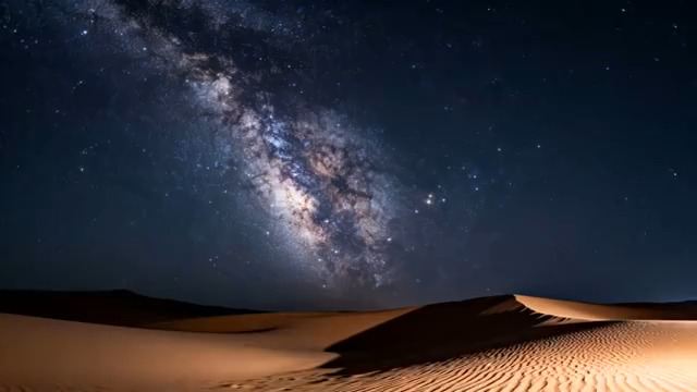  沙漠夜空银河美景1025#横屏 	 -