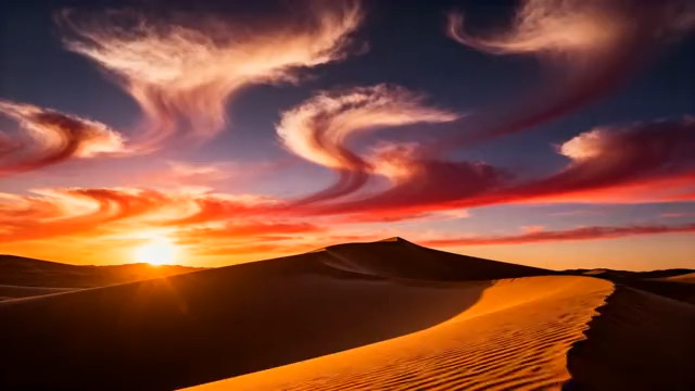  沙漠日落风光全景2121#横屏 	 