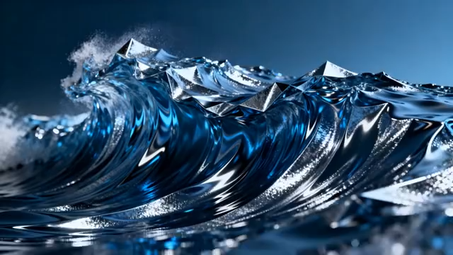 渲染蓝色海浪特写1244#横屏 