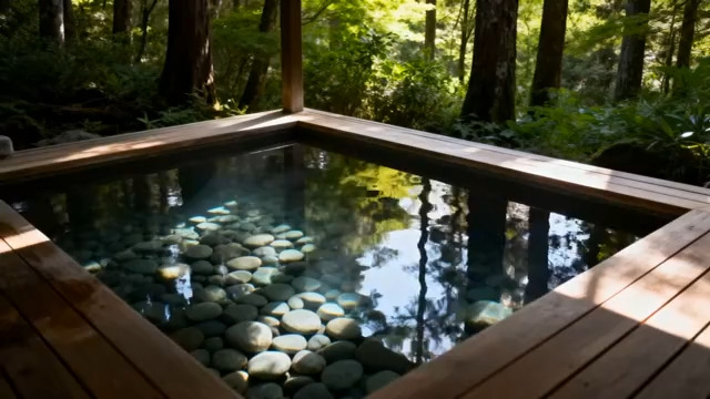  森林中的木质浴池1213#横屏 	 