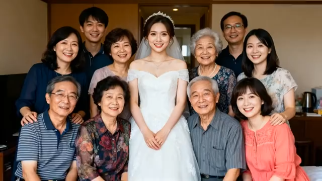 新娘与亲友合影素材1252#横屏 