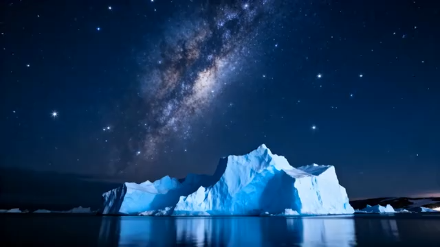 星空下的冰山夜景2802#横屏 