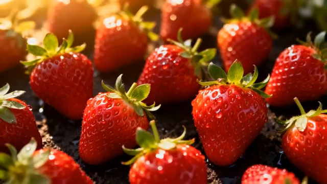 新鲜草莓特写5056#横屏 