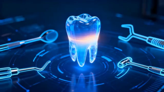  三维牙齿及牙科工具展示414#横屏 	 