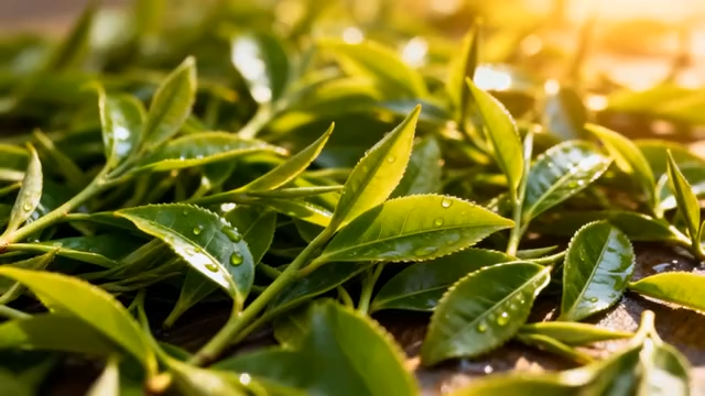 鲜茶叶特写素材990#横屏 