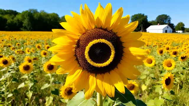 向日葵花田特写素材4590#横屏 