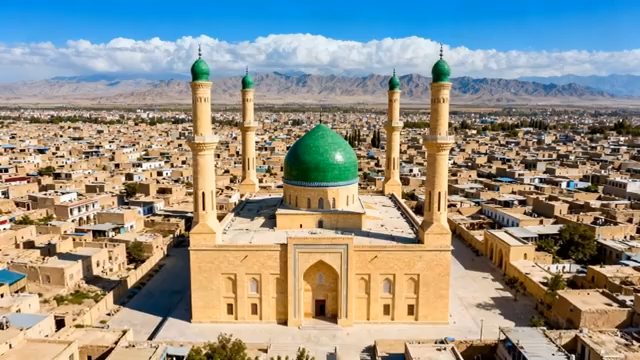 新疆古建筑俯瞰全景2281#横屏 