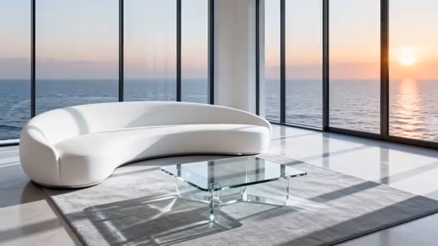 现代海景房客厅室内场景4165#横屏 