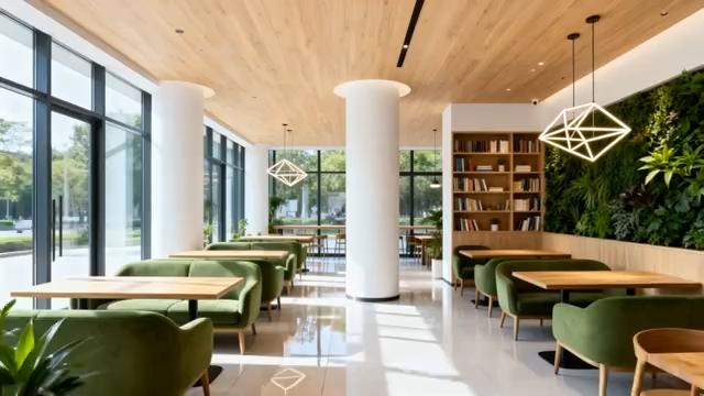 现代室内休闲区桌椅场景5001#横屏 