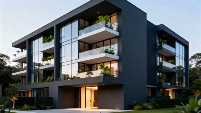 代风格多层住宅建筑素材5367#横屏 