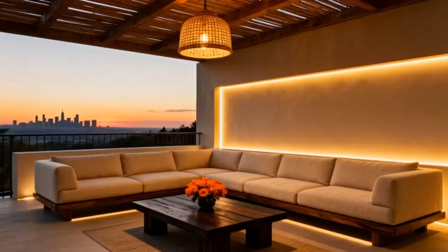 现代户外露台沙发区景观2524#横屏 