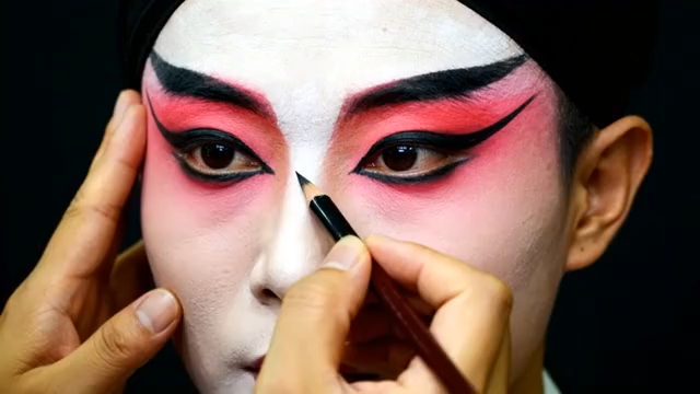 戏曲演员面部化妆特写4636#横屏 