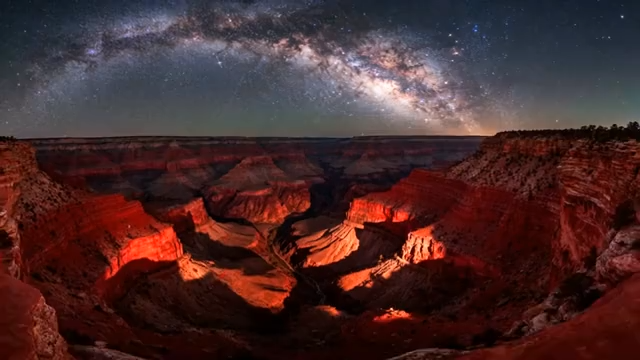 峡谷星空全景素材1415#横屏 