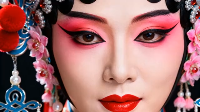 戏曲人物面部特写3734#横屏 