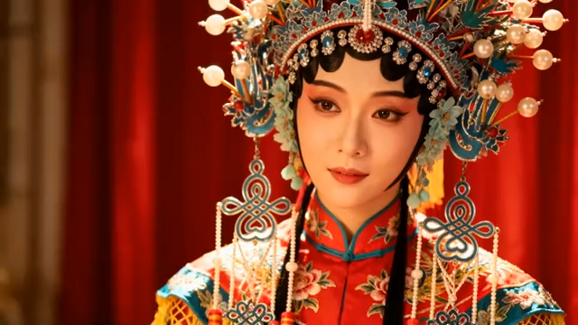 戏曲演员扮相特写2273#横屏 