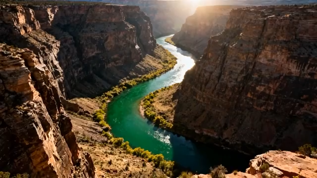峡谷河流自然风光全景()2732#横屏 