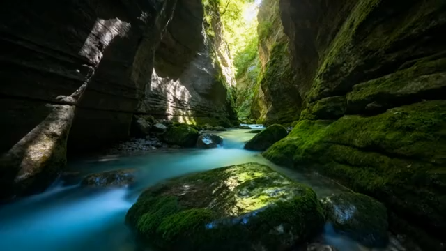 峡谷溪流自然风光1919#横屏 