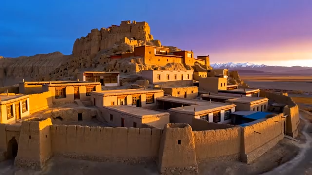 藏古遗址黄昏全景284#横屏 