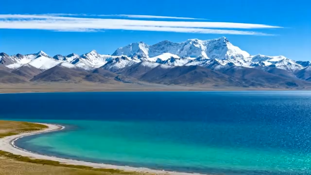 西藏雪山湖泊自然风光(1)326#横屏 