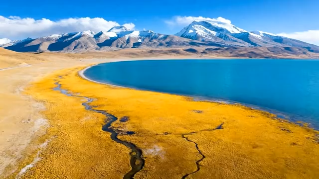 西藏湖泊雪山自然风光5111#横屏 