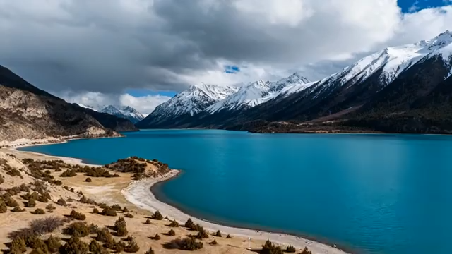 西藏雪山湖泊自然风光(2)2602#横屏 