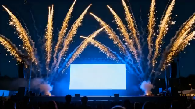 舞台晚会烟花绽放场景3367#横屏 